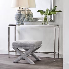 Blue Evelyn Chevron Stool